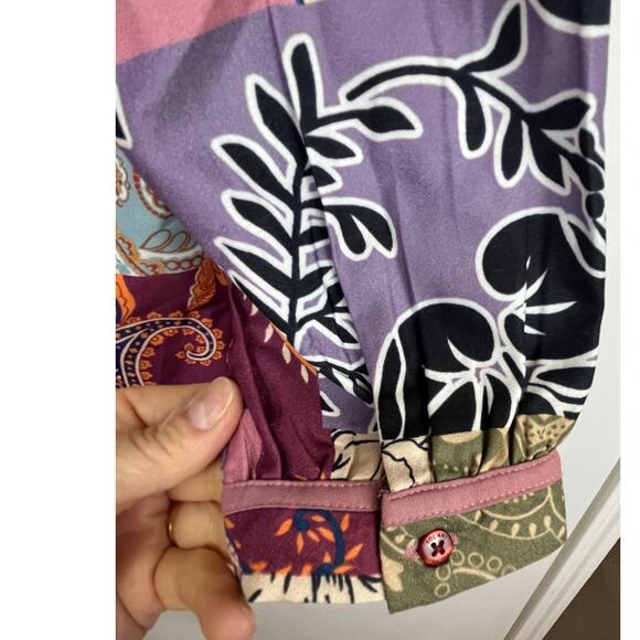 Soft Surroundings Women's Size Large Pink/Purple Alvadore Fluer Patchwork Tunic - Picture 8 of 8